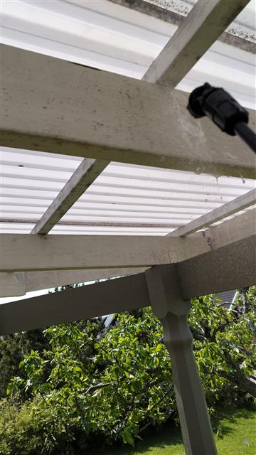 Altantak under tvättning